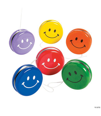 FUN EXPRESS Colorful Smile Face YoYos - 6 Count