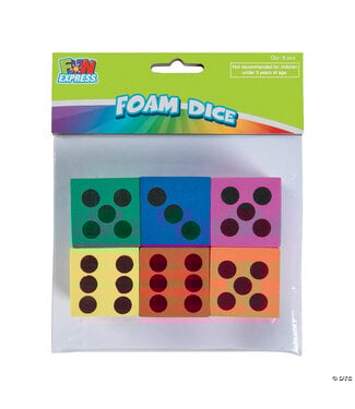 FUN EXPRESS Mini Playing Foam Dice - 6 Count