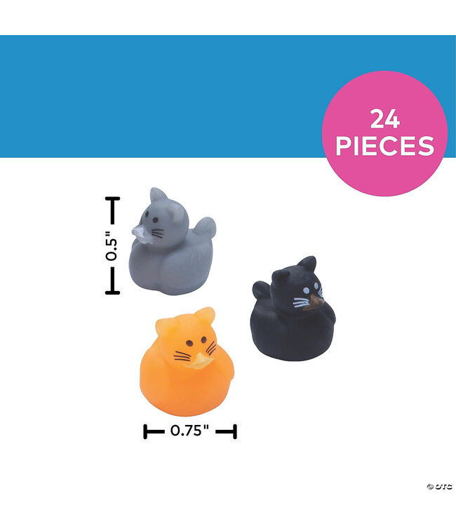 FUN EXPRESS Micro Cat Rubber Ducks - 12 Count