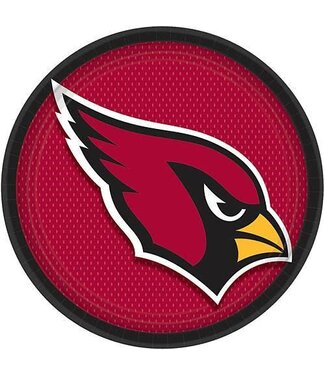 Amscan Arizona Cardinals 9in plates - 8 Count