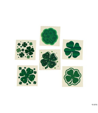 FUN EXPRESS St. Patrick's Day Four-Leaf Clover Patterned Tattoos - 36 Count