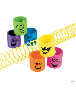 FUN EXPRESS Plastic Mini Goofy Smile Face Magic Springs - 6 Count
