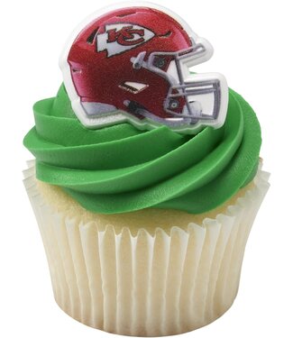 DECOPAC NFL Kansas City Chiefs Helmet Cupcake Rings - 12 Count