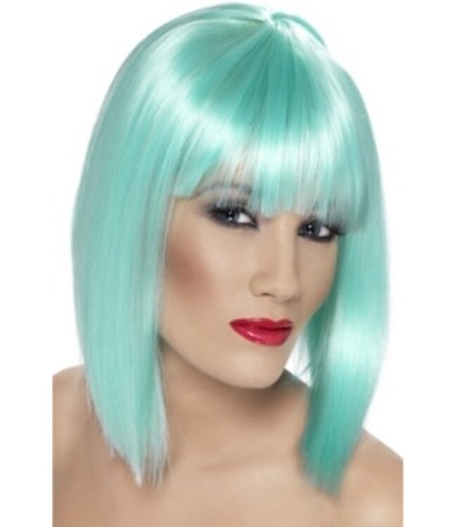 SMIFFY'S Glam Wig, Neon Aqua