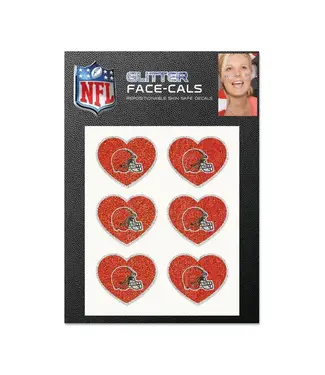 WINCRAFT Cleveland Browns Glitter Heart Face-cals 6ct