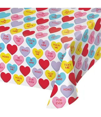 Creative Converting Valentine's Candy Hearts Table Cover