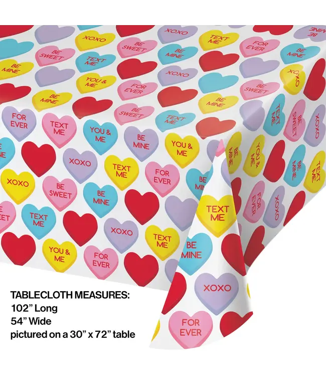 Creative Converting Valentine's Candy Hearts Table Cover