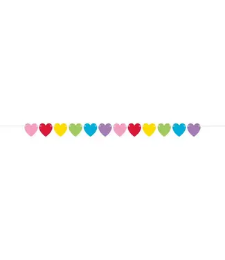 Creative Converting Valentine's Colorful Hearts Banner 5in X 7ft