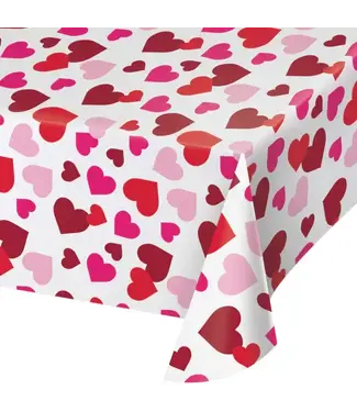 Creative Converting Valentine's Day Heart Plastic Table Cover
