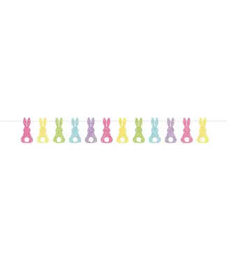 Creative Converting Bunnies Shaped Glitter Banner 7ft X 6.7in