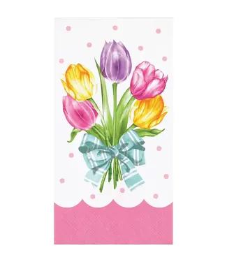 Creative Converting Trendy Tulips Guest Towel - 16 Count