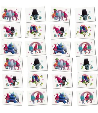 Trolls Band Together Tattoos 24ct