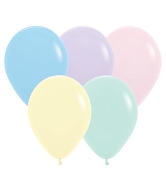 Sempertex Pastel Matte Assortment With Pink 5in Latex Balloons - 50ct