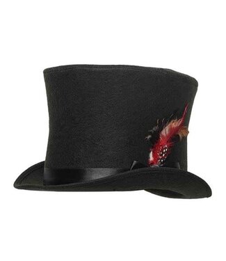 UNDERWRAPS FELT DICKENS TOP HAT BLACK