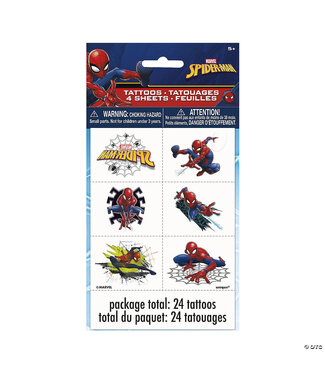UNIQUE INDUSTRIES INC 24CT TATTOOS SPIDER-MAN
