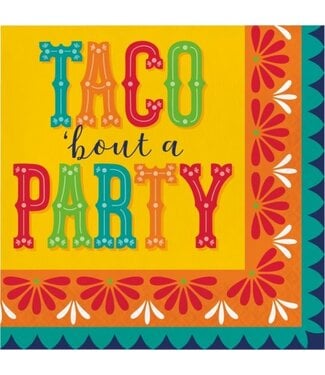 Creative Converting Fiesta Pottery Taco Party Lunch Napkins - 16 Count