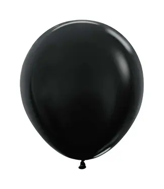 Sempertex Metallic Black 18in Latex Balloons - 6ct