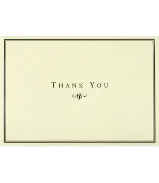 PETER PAUPER PRESS Black and Cream Thank You Note Cards - 14 Count
