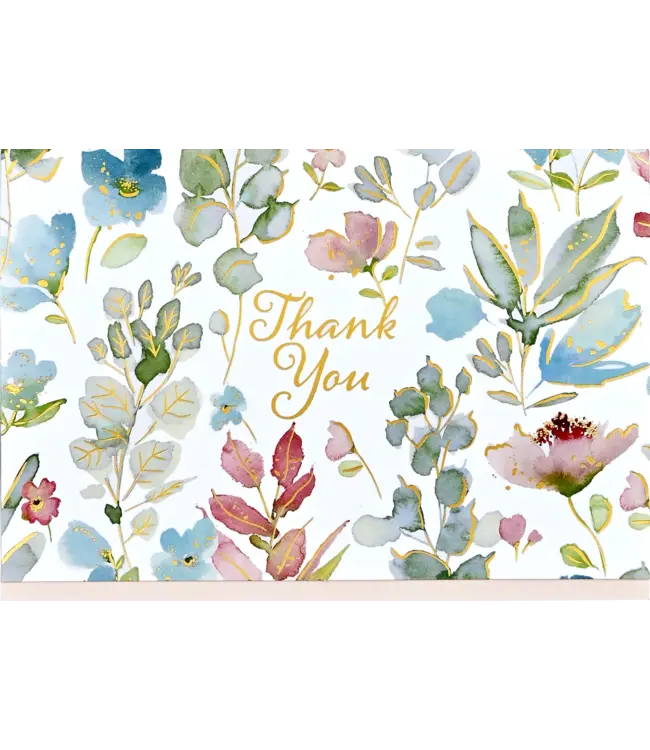 PETER PAUPER PRESS Floral Watercolor Thank You Note Cards - 14 Count