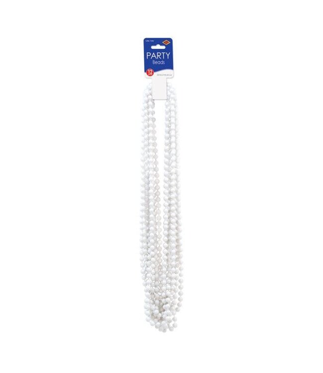 BEISTLE White Party Beads - Small Round - 12 Count