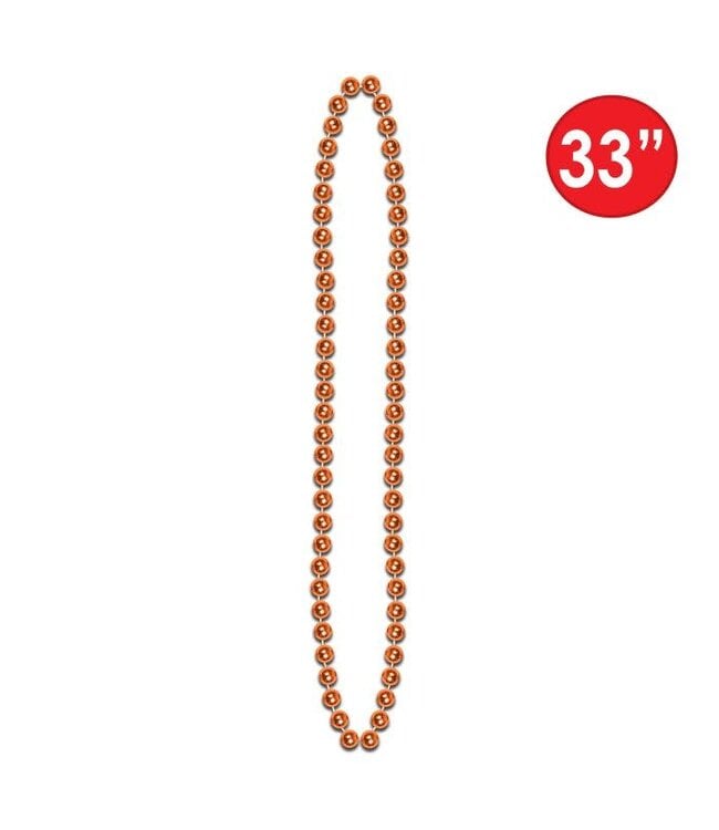 BEISTLE Orange Party Beads - Small Round - 12 Count