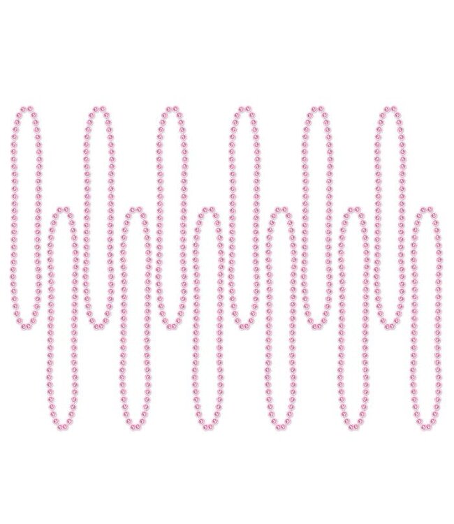 BEISTLE Pink Party Beads - Small Round - 12 Count