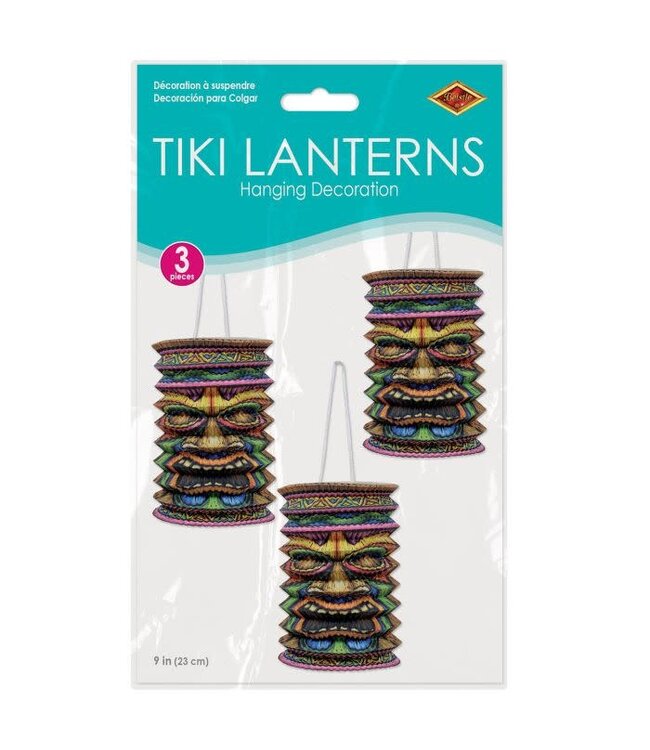 BEISTLE Tiki Paper Lanterns - 3 Count