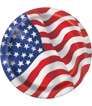 UNIQUE INDUSTRIES INC USA American Flag Dessert Plates, 8ct