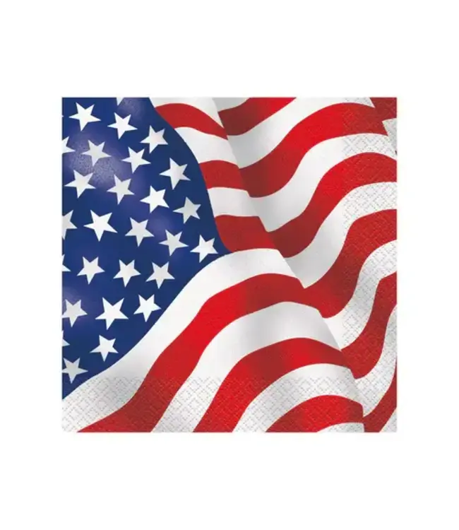 UNIQUE INDUSTRIES INC USA Flag Luncheon Napkins  - 16 Count