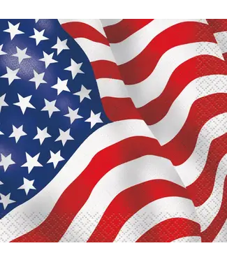 UNIQUE INDUSTRIES INC USA Flag Luncheon Napkins  - 16 Count