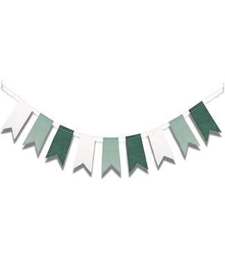 UNIQUE INDUSTRIES INC Botanical Felt Pennant White, Dark & Light Green Banner, 4ft