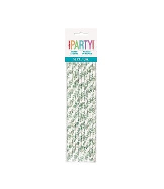 UNIQUE INDUSTRIES INC Botanical Paper Straws - 10 Count