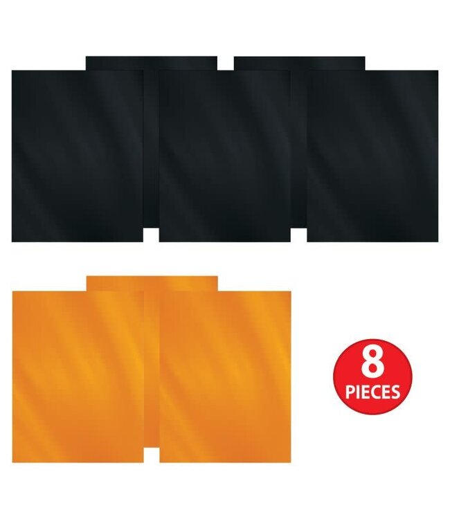 BEISTLE 8 count Glem N' Wrap Black & Orange Tissue Sheets