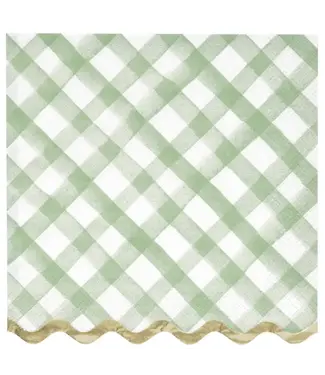 UNIQUE INDUSTRIES INC Green Gingham Scalloped Luncheon Napkins - 16 Count