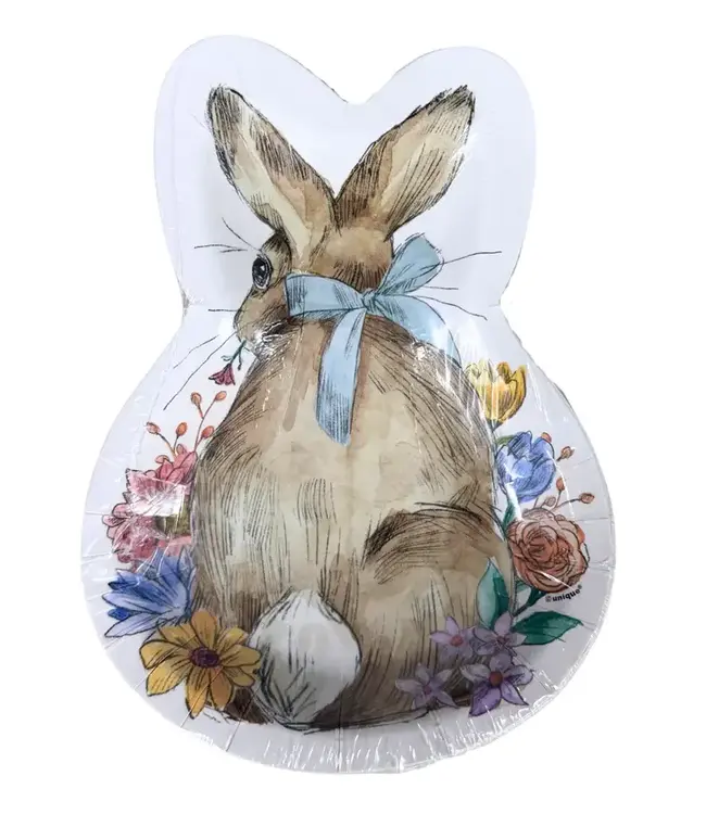 UNIQUE INDUSTRIES INC Bunny Friends Bunny Shaped 8.25 inch Paper Plates 8 Count