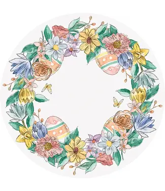 UNIQUE INDUSTRIES INC Bunny Friends Printed Round Paper Placemats 8 Count