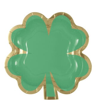 UNIQUE INDUSTRIES INC Charming Shamrock Shaped Plate 8.25in - 8 Count
