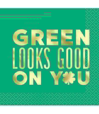 UNIQUE INDUSTRIES INC Charming Shamrock Beverage Napkins - 16 Count