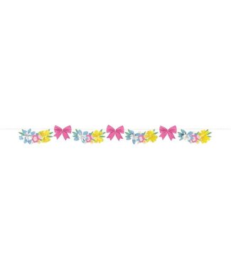 UNIQUE INDUSTRIES INC Spring Garden Garland with Crepe Paper Details - 8.5ft