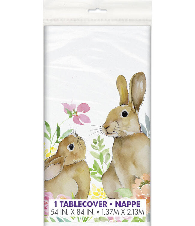 UNIQUE INDUSTRIES INC Watercolor Pastel Easter Table Cover 54in X 84in