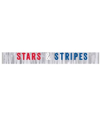 UNIQUE INDUSTRIES INC Stars & Stripes Metallic Fringe Banner - 6ft