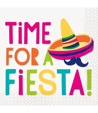 UNIQUE INDUSTRIES INC Time for a Fiesta Beverage Napkins-16 Count