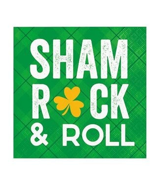 Shamrock And Roll Beverage Napkins - 16ct