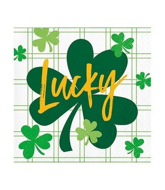Shamrock And Roll Lucky Beverage Napkins - 16ct