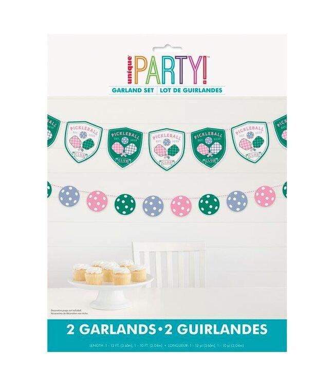 UNIQUE INDUSTRIES INC Playful Summer Pickleball Garland set of 2