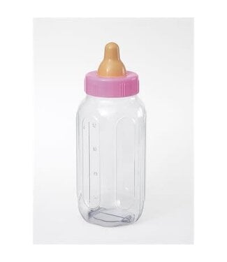 UNIQUE INDUSTRIES INC Pink baby bottle bank 11in