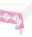 UNIQUE INDUSTRIES INC Fancy Pink Cross Table Cover 54in X 84in