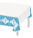 UNIQUE INDUSTRIES INC Fancy Blue Cross Table Cover 54in X 84in