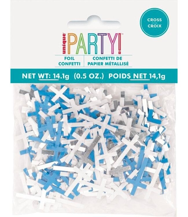 UNIQUE INDUSTRIES INC Fancy Blue Cross Confetti - 0.5oz
