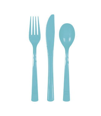 UNIQUE INDUSTRIES INC Terrific Teal Cutlery Set - 18 count - 6 each